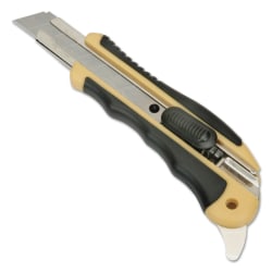 SKILCRAFT Snap-Off Utility Knife With Cushion Grip Handle, 18mm, Yellow/Black (AbilityOne 5110-01-621-5252)