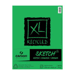 Canson XL Sketch Pads, Fold-Over, 11" x 14", 100 Sheets, Pack Of 3
