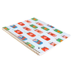 Eccolo Composition Spiral Notebook, 8-1/2" x 11-3/4", 1 Subject, College Rule, 80 Sheets, Fruit & Flora