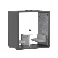 FlexiSpot P4FG-Kit 4-Person Soundproof Booth, Gray, 93"H x 87"W