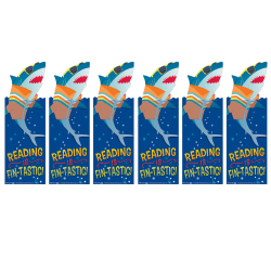 Eureka Bookmarks, 2" x 6", Shark Reading is Fin-Tastic, 36 Per Pack, Set Of 6 Packs