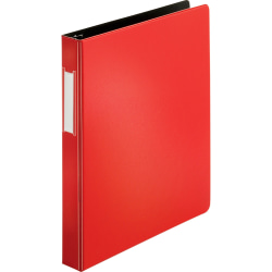 Business Source Slanted D-Ring Binders, 1" Ring, Red