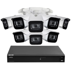 Lorex Fusion 4K 8.0-Megapixel 16-Camera-Capable 4TB NVR System With 8 IP Bullet Cameras, White