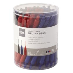 Office Depot® Brand Callisto Retractable Gel Ink Pens, Medium Point, 0.7 mm, Assorted Barrel Colors, Assorted Ink Colors, Pack Of 50 Pens
