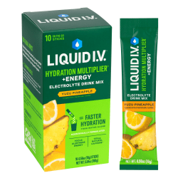 Liquid IV Energy Yuzu Pineapple Drink Mix, 0.56 Oz, Total Qty 10