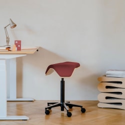 Branch Furniture Fabric Saddle Chair Task Stool, Brick