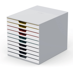 DURABLE VARICOLOR MIX 10 Drawer Desktop Storage Box, White