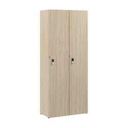 Bush Business Furniture Assure Single Tier 2 Door Storage Locker with Keypad Locks, Natural Elm, Standard Delivery