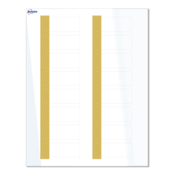 Avery® Print-To-The-Edge Labels With Sure Feed® Technology, S00-D1N-PRWGP10, Rectangle, 1" x 2-5/8", Glossy White, Preprinted Dipped Gold Edge Design, Pack Of 160