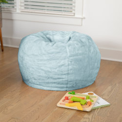 Flash Furniture Small Bean Bag Chair For Kids And Teens, Teal Furry