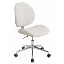 Realspace® Brigsley Fabric Low-Back Task Chair, Cream/Chrome