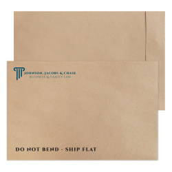 Custom 2-Color, Zip Stick® TerraBoard™ 10 PT. Brown Kraft Mailing Envelopes, 12-1/2" x 19", Open End, Box of 500