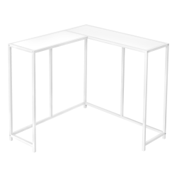 Monarch Specialties Jan L-Shaped Metal Console Table, 32"H x 36"W x 36"D, White