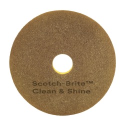 Scotch-Brite™ Clean & Shine Floor Pads, 14", Yellow/Gold, Case Of 5