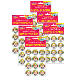 Trend Retro Scratch 'n Sniff Stinky Stickers, Olé!/Taco, 24 Stickers Per Pack, Set Of 6 Packs
