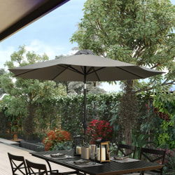 Flash Furniture Kona Round Umbrella With 1-1/2" Aluminum Pole, 96-1/2"H x 104-1/2"W x 104-1/2"D, Gray