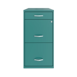 Realspace® SOHO Organizer 18"D Vertical 3-Drawer File Cabinet, 30% Recycled, Teal