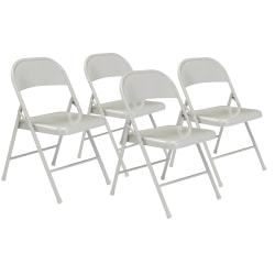 National Public Seating Commercialine Folding Chairs, Gray, Set Of 4 Chairs