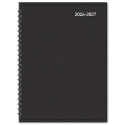 2026-2027 Office Depot® Brand 18-Month Weekly/Monthly Academic Planner, 6" x 8", 30% Recycled, Black, July 2026 To December 2027