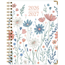 2026-2027 Excello Brands 14-Month Academic Year Hardcover Weekly/Monthly Fashion Planner, 8-1/2" x 11", Colorful Botanicals, May To June, Total Qty 1