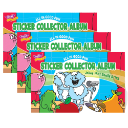 Trend Sticker Collector Albums, 8-1/2" X 5-1/2", All In Good Pun, Pack Of 3 Albums