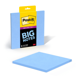 Post-it® Super Sticky Big Notes, 8 x 8 in, 1 Sticky Note Pad, 30 Sheets/Pad, Great for Vision Boards, Creative Projects, and Study Space, Washed Denim