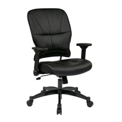 Office Star™ Space Seating 32 Series Ergonomic Bonded Leather Mid-Back Manager's Chair, Black