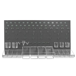 Azar Displays 125-Piece Pegboard Organizer Kit, 24" x 48", Black