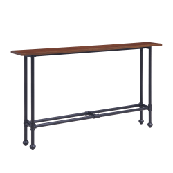 SEI Furniture Agnew Console Table, 30"H x 56"W x 8"D, Espresso/Black