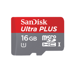 SanDisk® Ultra PLUS microSDHC™ Memory Card, 16GB