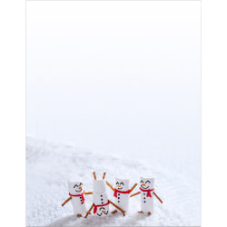 Great Papers! Holiday-Themed Letterhead Paper Stationery, 8-1/2" x 11", Marshmallow Snowmen, Pack Of 80 Sheets