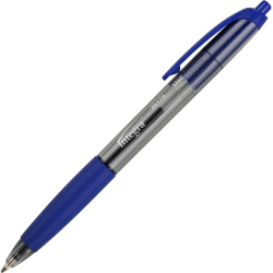 Integra Rubber Grip Retractable Pens - Medium Pen Point - 1 mm Pen Point Size - Blue - Blue Barrel - 12 / Dozen