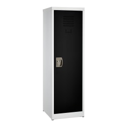 Alpine Kids’ 1-Tier Steel Locker, 48"H x 15"W x 15"D, Black