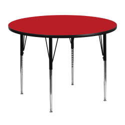 Flash Furniture 48'' Round HP Laminate Activity Table With Standard Height-Adjustable Legs, Red
