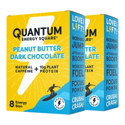 QUANTUM ENERGY SQUARE PEANUT BUTTER DARK CHOCOLATE HEALTH BARS - 16-1.69 OZ
