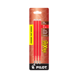 Pilot® FriXion® Erasable Ink Pen Refills, Fine Point, 0.7mm, Red Ink, Pack Of 3