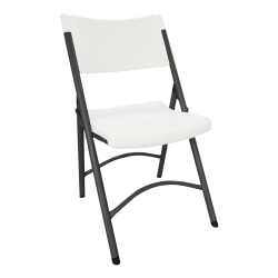 Alera Molded Resin Folding Chair, White/Dark Gray, 4 Pack