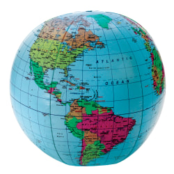 Learning Resources® Inflatable World Globe, 12" x 12", Blue