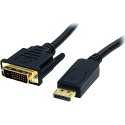 4XEM DisplayPort To DVI-D Dual Link Male to Male Cable, 6', Black