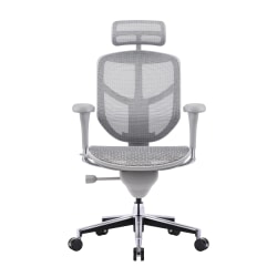 WorkPro® Quantum 9000V2 Series Ergonomic Mesh/Mesh High-Back Chair With Headrest, Gray/Gray, BIFMA Compliant