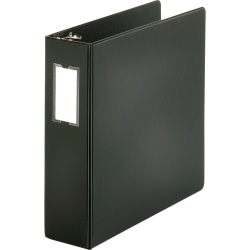 Business Source Basic 3-Ring Binder, 3" Round Rings, Black