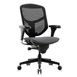 WorkPro® Quantum 9000 Series Ergonomic Mesh/Premium Fabric Adjustable Mid-Back Chair, Black/Gray, BIFMA Compliant