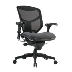 WorkPro® Quantum 9000 Series Ergonomic Mesh/Premium Fabric Mid-Back Chair, Black/Gray, BIFMA Compliant
