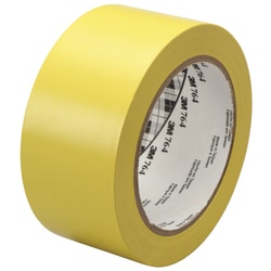 3M™ 764 Vinyl Tape, 3" Core, 2" x 36 Yd., Yellow, Case Of 6