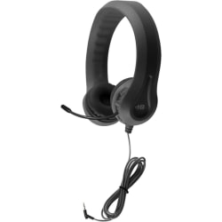 Hamilton Buhl Kid's Flex-Phones TRRS Headset With Gooseneck Microphone - BLACK - Stereo - Mini-phone (3.5mm) - KFX2BLK