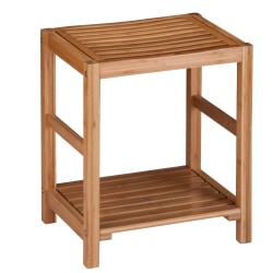 Honey-Can-Do Bamboo Spa Bench, 19 5/8"H x 12 5/8"W x 16 1/2"D, Natural