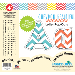 Barker Creek® Letter Pop-Outs, 4", Chevron Beautiful, Set Of 255