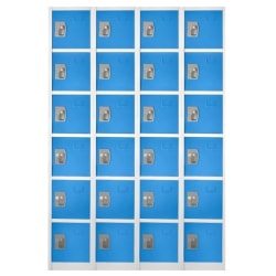 Alpine 6-Tier Steel Lockers, 72"H x 12"W x 12"D, Blue, Pack Of 4 Lockers
