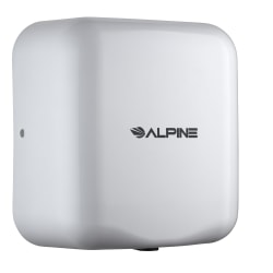 Alpine Industries Hemlock Commercial Automatic High-Speed Electric Hand Dryer With Wall Guard, White