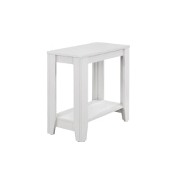 Monarch Specialties Side Table, With Shelf, Rectangle, White